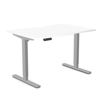 Budget Height Adjustable Desk - Silver Frame-White