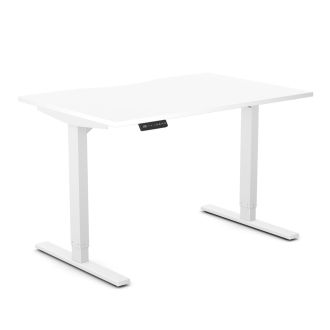Budget Height Adjustable Desk - White Frame-White