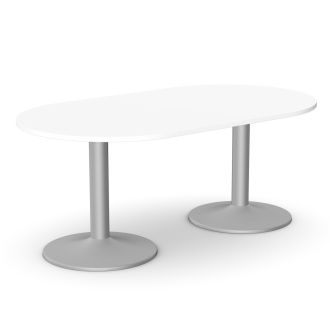 D Ended Meeting Room Table - Trumpet Legs