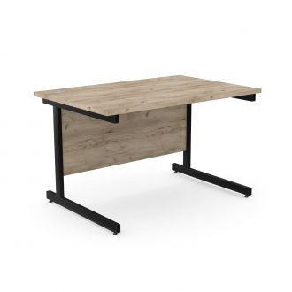 Unite Grey Craft Oak Desk - Black Cantilever Frame