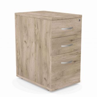 Unite Desk High Pedestal-Grey Craft Oak
