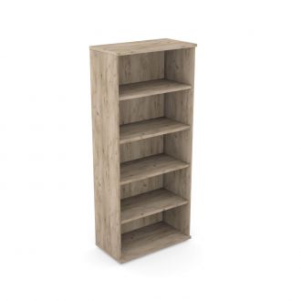 Unite Wood Bookcase - 1850mm - Grey Craft Oak