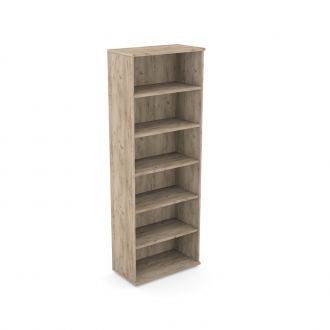 Unite Wooden Bookcase - Grey Craft Oak - 2210mm