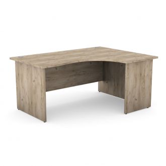 Unite Corner Desk - Panel Legs - Grey Craft Oak