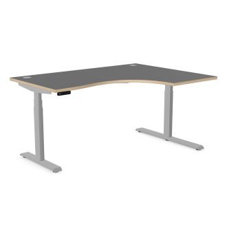 Unite Memory Electric Height Adjustable Radial Desk-Wood - Graphite