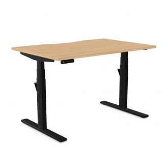Unite Plus Sit/Stand Desk - Black Frame-Wood - Beech