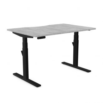 Unite Plus Sit/Stand Desk - Black Frame-Wood - Concrete
