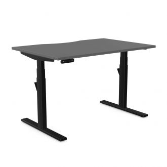 Unite Plus Sit/Stand Desk - Black Frame-Wood - Graphite
