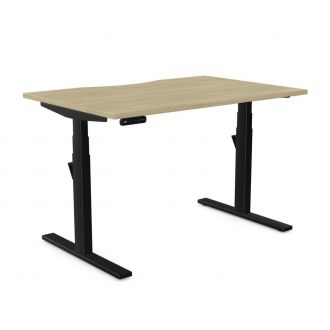 Unite Plus Black Sit/Stand Desk - Black Frame - Scallop
