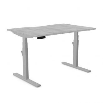 Unite Plus Sit/Stand Desk - Silver Frame-Wood - Concrete