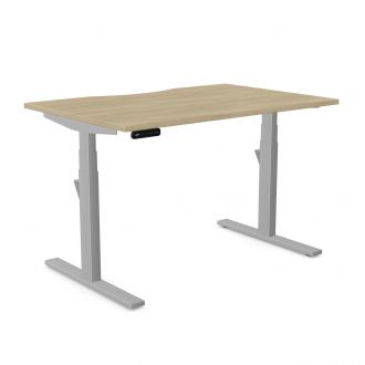Unite Plus Sit/Stand Desk - Silver Frame-Urban Oak