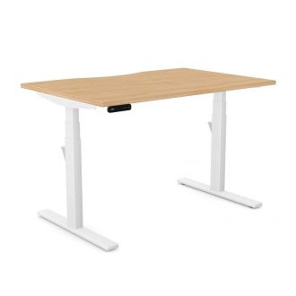 Unite Plus Sit/Stand Desk - White Frame-Beech