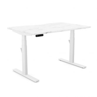 Unite Plus Sit/Stand Desk - White Frame-Wood - Marble