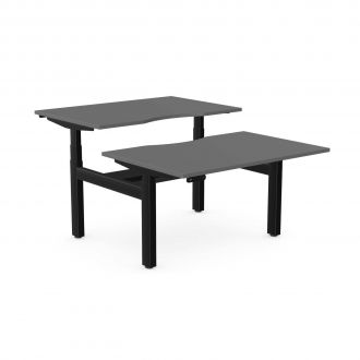 Unite Plus Twin Sit-Stand Desk - Black Frame - Graphite