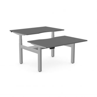 Unite Plus Twin Sit-Stand Desk - Silver Frame - Graphite
