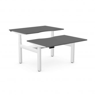 Unite Plus Twin Sit-Stand Desk - White Frame - Graphite