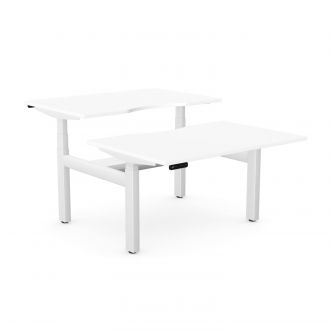Unite Plus Twin Sit/Stand Desk - White Frame-Wood - White