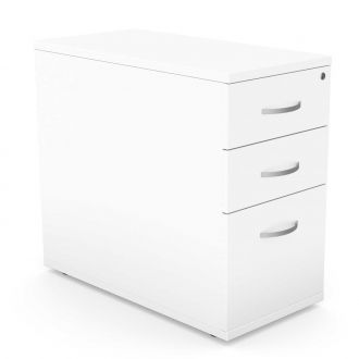 Unite Plus Desk High Pedestal - 800mm Depth-Wood - White