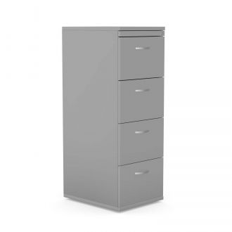 Unite Plus 4 Drawer Wooden Filing Cabinet - Grey
