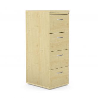 Unite Plus 4 Drawer Wooden Filing Cabinet - Maple