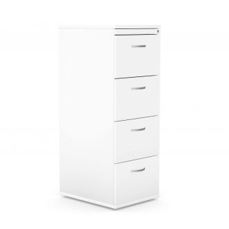 Unite Plus 4 Drawer Wooden Filing Cabinet - White
