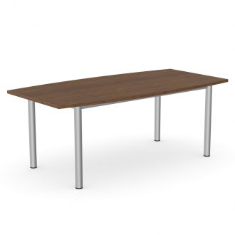 Unite Plus Barrel-Shaped Meeting Table - Goal Post Legs-Wood - Walnut