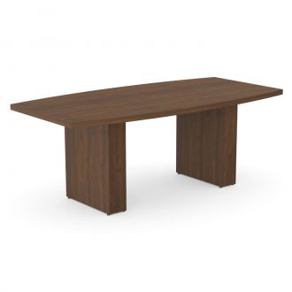 Unite Plus Barrel-Shaped Meeting Table - Panel Legs-Wood - Walnut