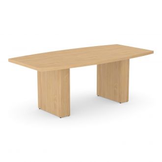 Unite Plus Barrel-Shaped Meeting Table - Panel Legs-Wood - Beech