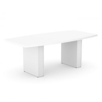 Unite Plus Barrel-Shaped Meeting Table - Panel Legs-Wood - White