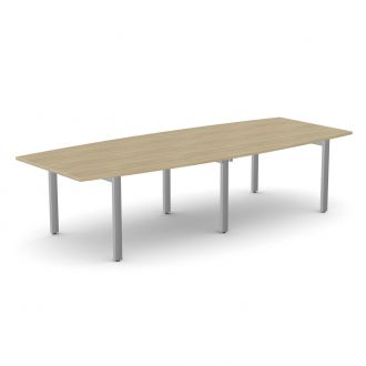 Unite Plus Barrel-Shaped Meeting Table - Pole Legs-Wood - Urban Oak