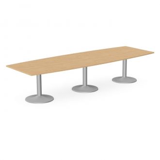 Unite Plus Barrel-Shaped Meeting Table - Trumpet Legs-Wood - Beech
