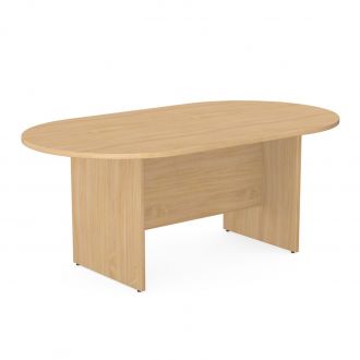 Unite Plus D Ended Meeting Table - Panel Legs-Wood - Beech