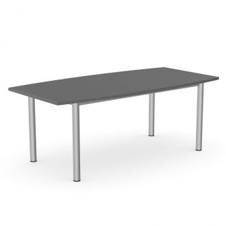 Unite Plus Barrel-Shaped Meeting Table - Goal Post Legs-Wood - Graphite