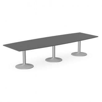 Unite Plus Barrel-Shaped Meeting Table - Trumpet Legs-Wood - Graphite