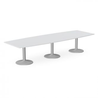 Unite Plus Barrel-Shaped Meeting Table - Trumpet Legs-Wood - Grey