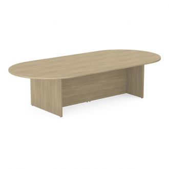 Unite Plus Large D Ended Meeting Table - Panel Legs-Wood - Urban Oak