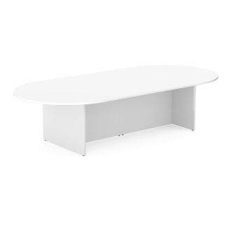 Unite Plus Large D Ended Meeting Table - Panel Legs-Wood - White