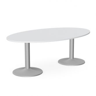 Unite Plus Oval Meeting Table - Trumpet Legs-Wood - Grey