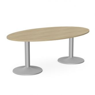 Unite Plus Oval Meeting Table - Trumpet Legs-Wood - Urban Oak