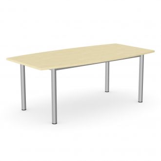 Unite Plus Barrel-Shaped Meeting Table - Goal Post Legs-Wood - Polar Birch