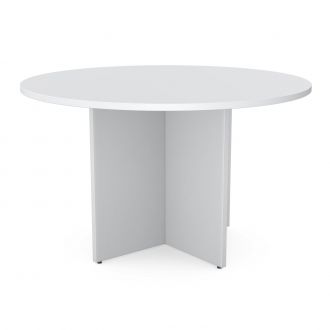 Round Meeting Table - Wooden Base - Grey