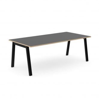 Graphite Rectangular Meeting Room Table - Black A Frame Legs