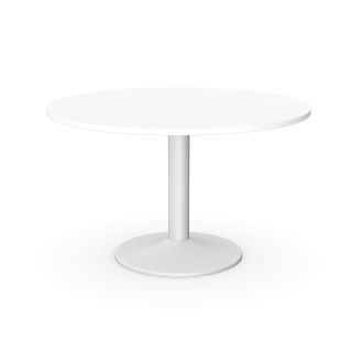Unite White Meeting Table - White Trumpet Base