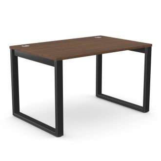 Unite Walnut Bench Desk - Black Square Legs