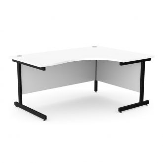 Unite Corner Desk - Cantilever Frame - White
