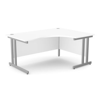 Unite Plus Corner Desk - Cantilever Frame-Wood - White