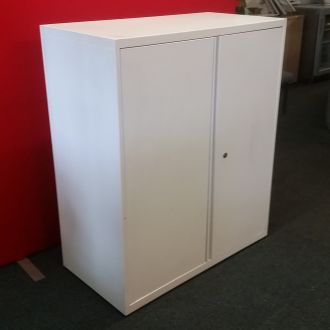Used White Metal Stationery Cupboard