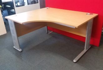 Used Left-Handed Beech Corner Desk