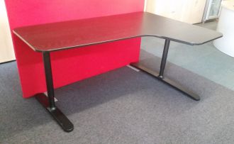 Second Hand Ikea Bekant Black Ash Height Settable Corner Desk - Right-Handed (Angled)