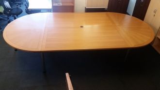 Used Large D Ended Oak Meeting Table